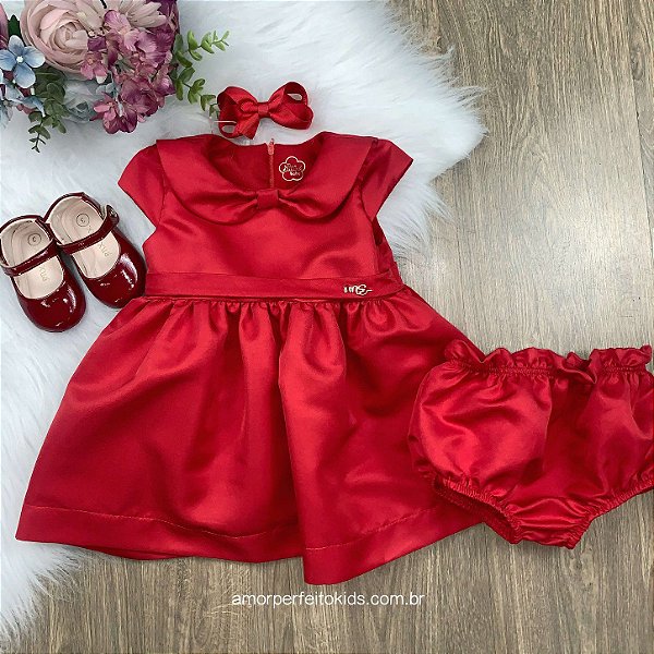 vestido de bebe vermelho