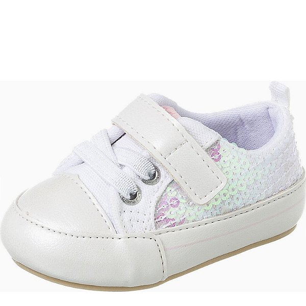 tenis infantil branco feminino com paetes e velcro xua xua - Amor Perfeito  Kids e Teens moda infantil e tumblr teen