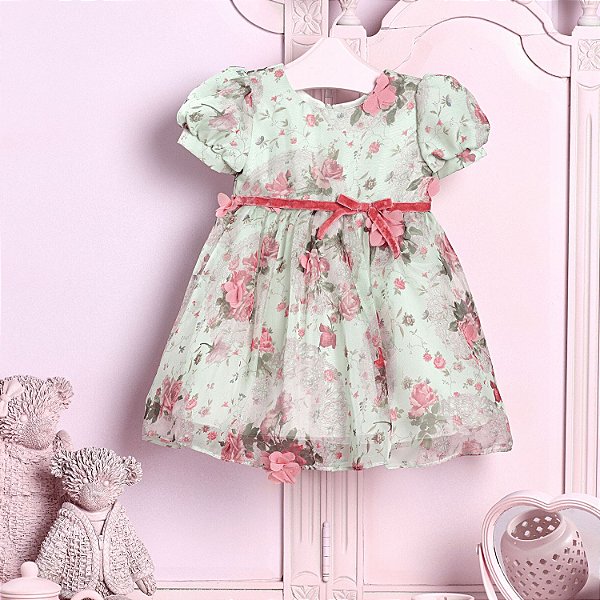 Vestido Bebe Festa Petit Cherie Jardim Encantado Verde Rosa Amor Perfeito Kids E Teens Moda Infantil E Tumblr Teen