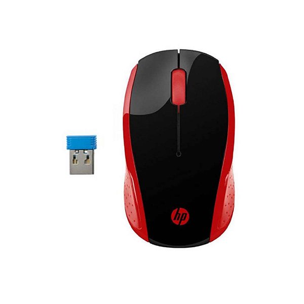 Mouse sem fio HP 200 Oman 2.4Ghz Vermelho
