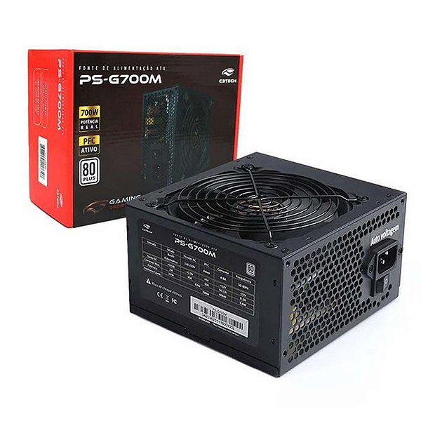 Fonte 700W 80 Plus White ATX C3tech PS-G700 Preto