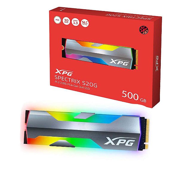 SSD M.2 Adata XPG Spectrix RGB S20G 500GB PCI-E GEN 3 2500MB/s