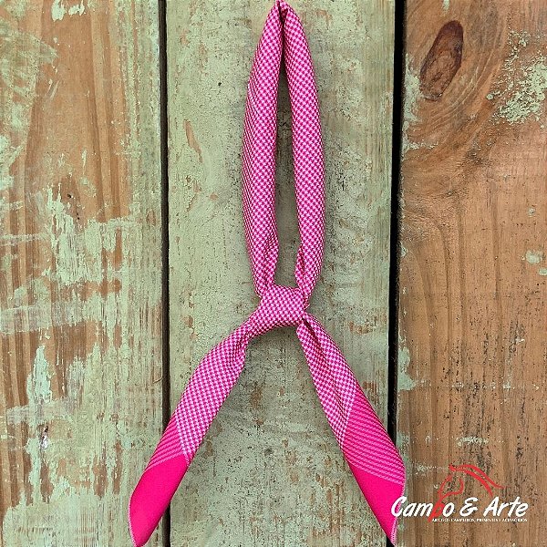 Lenço Carijó Rosa e Branco