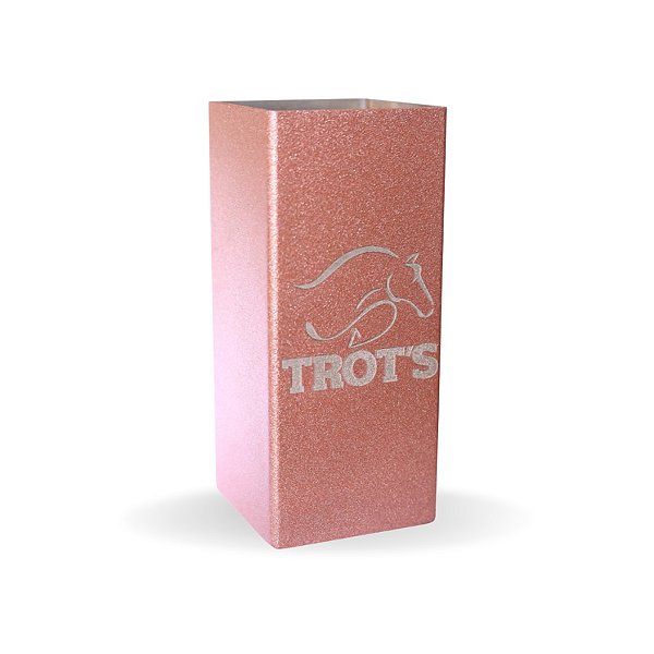 Copo Inox Quadrado p/ Tererê Glitter Rose - Trot´s