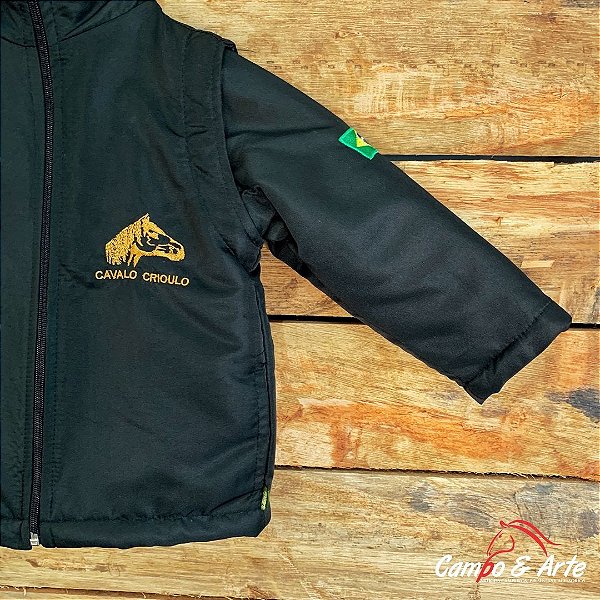 Jaqueta Infantil Masculina Vira Colete Cavalo Crioulo