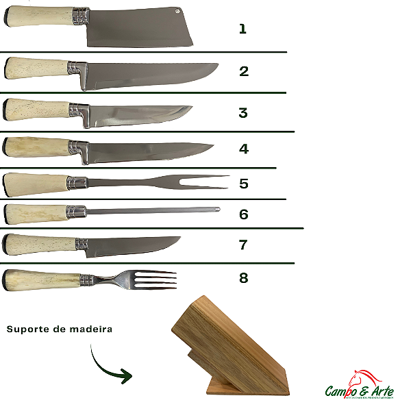 Cepo c/ 8 Peças cb Osso