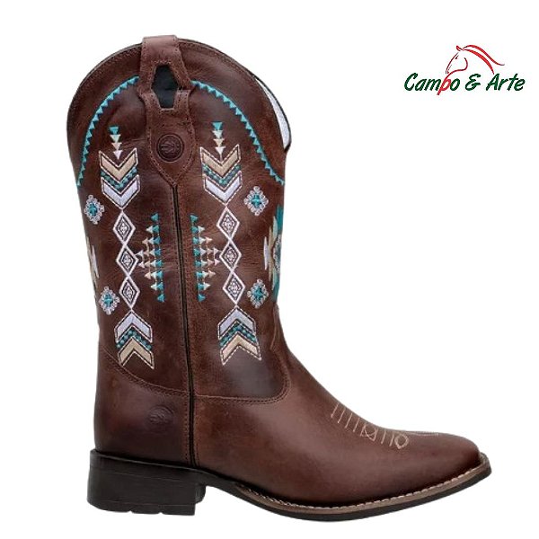 Bota Feminina Country Bordado Verde