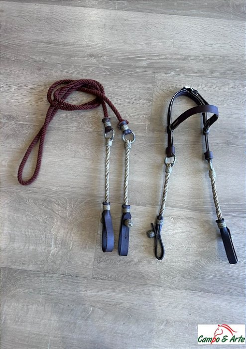 Conjunto Cabeçada e Rédea fechada torcida