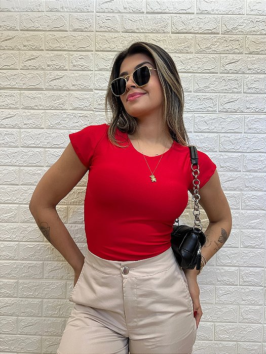 Body Manguinha Vermelho