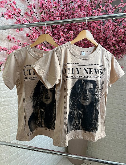 T-shirt City News Bege