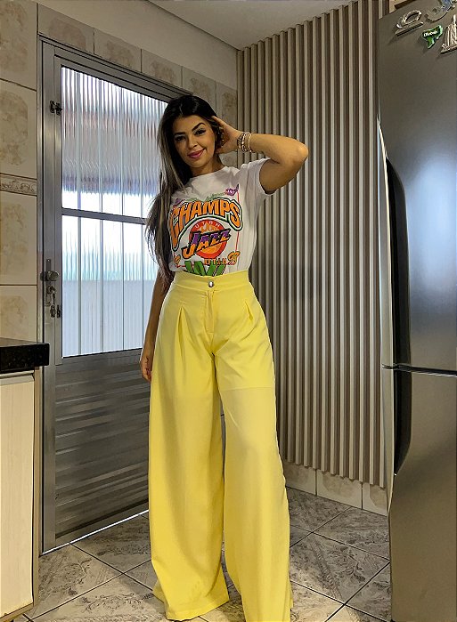 Calça MAX Pantalona Amarela