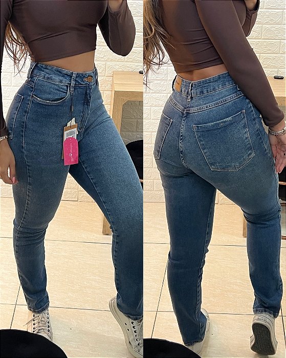 Calça Reta Cintura Alta
