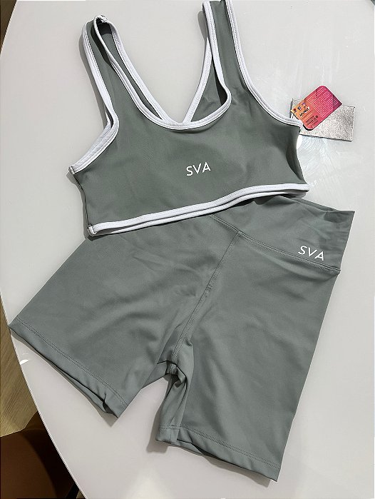 Conjunto Short SVA Sport Cinza COLEÇÃO NOVA