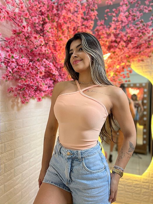 Body Cruzado Alcinha Salmão