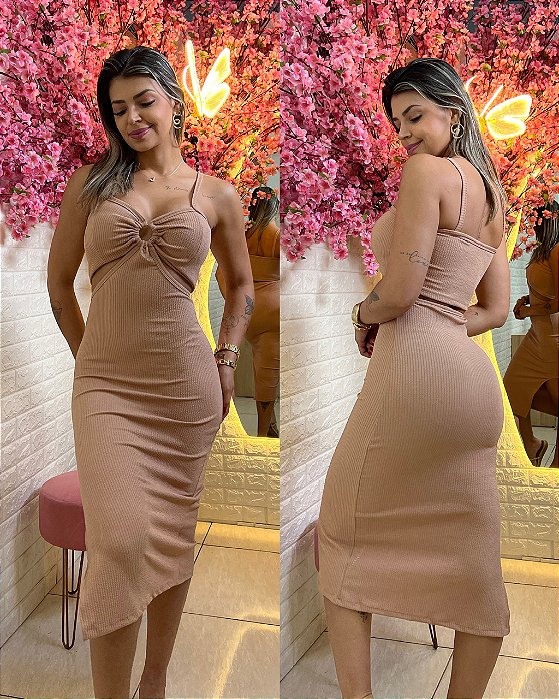 Vestido Beatriz Bege