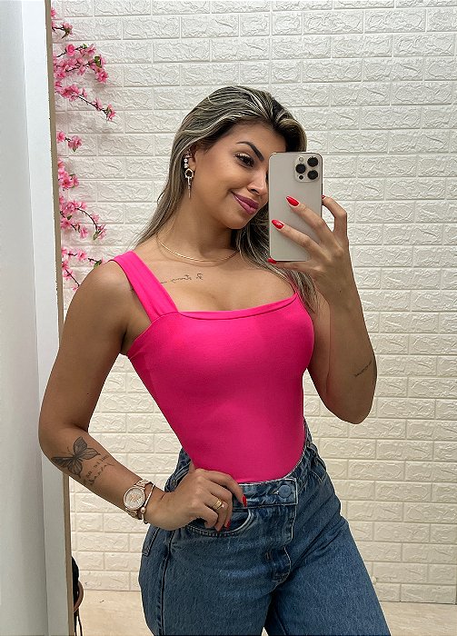 Body Alça Grossa Rosa