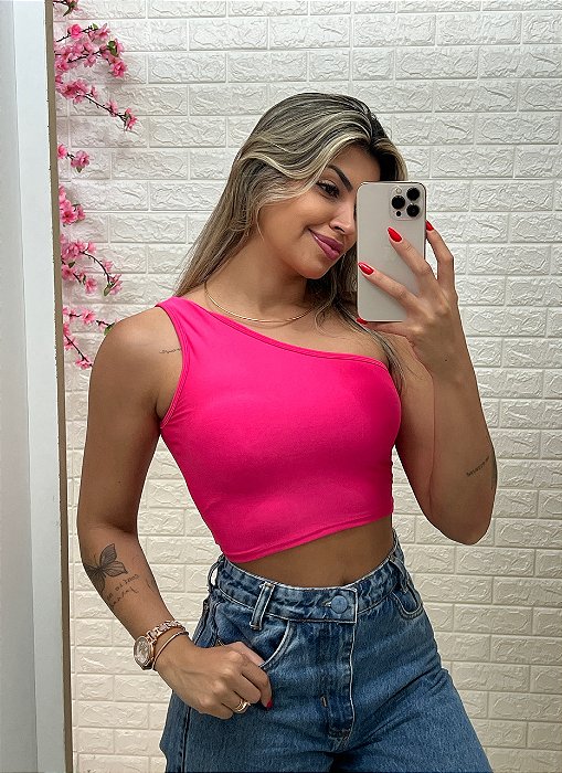 Cropped Alça única Pink