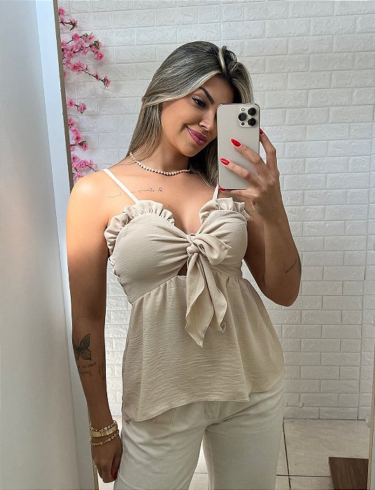 Blusa Laço Bege