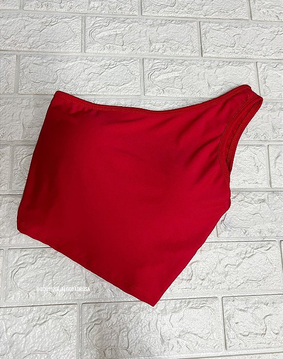 Cropped alça única vermelho