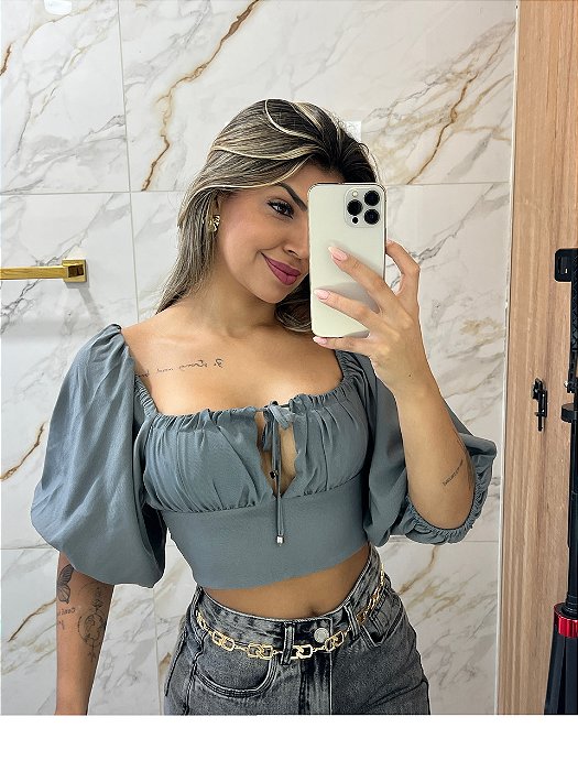 Cropped Emília Cinza
