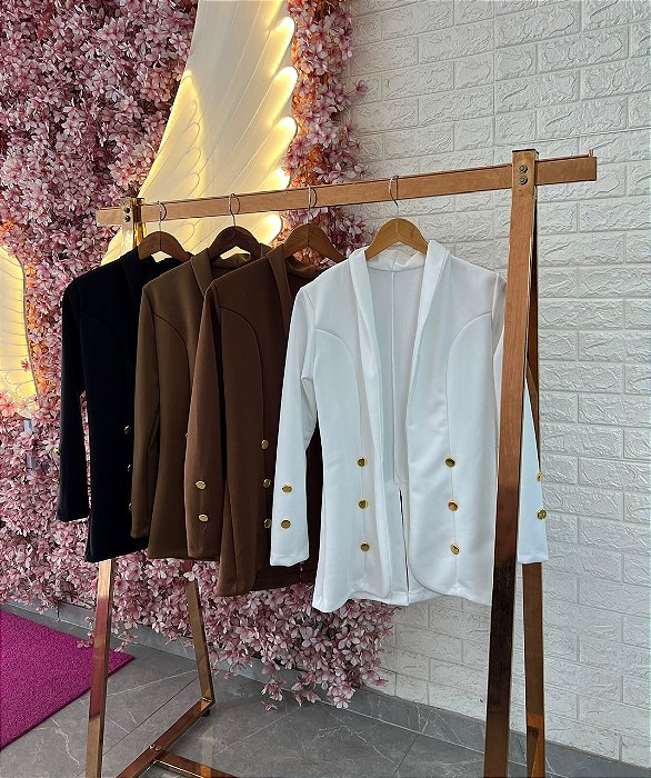 Blazer Marrom Escuro Botões