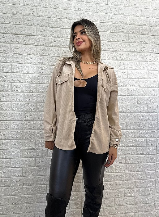 Blusa Manga Longa Estela Bege