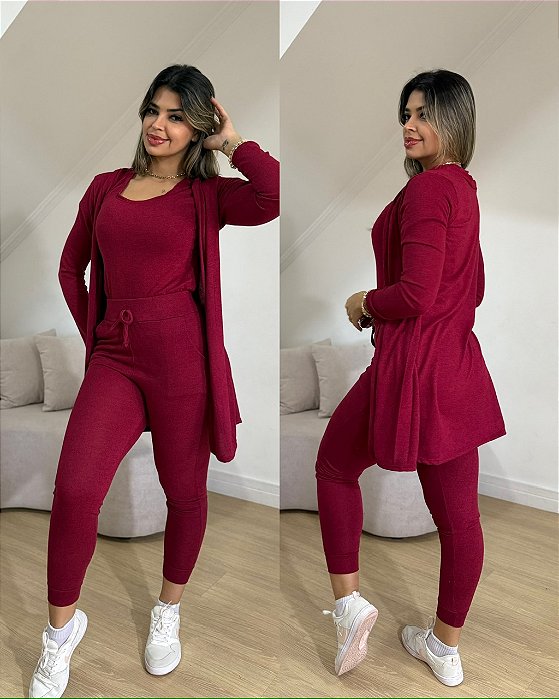 Conjunto 3 peças Vinho