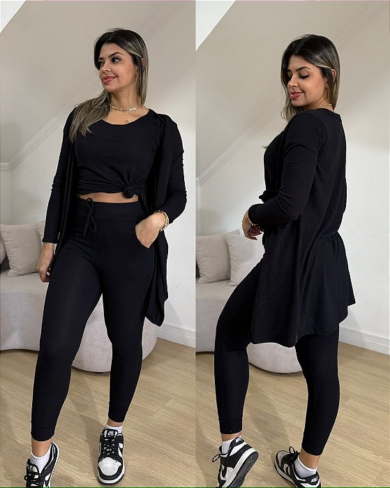 Conjunto 3 peças Preto