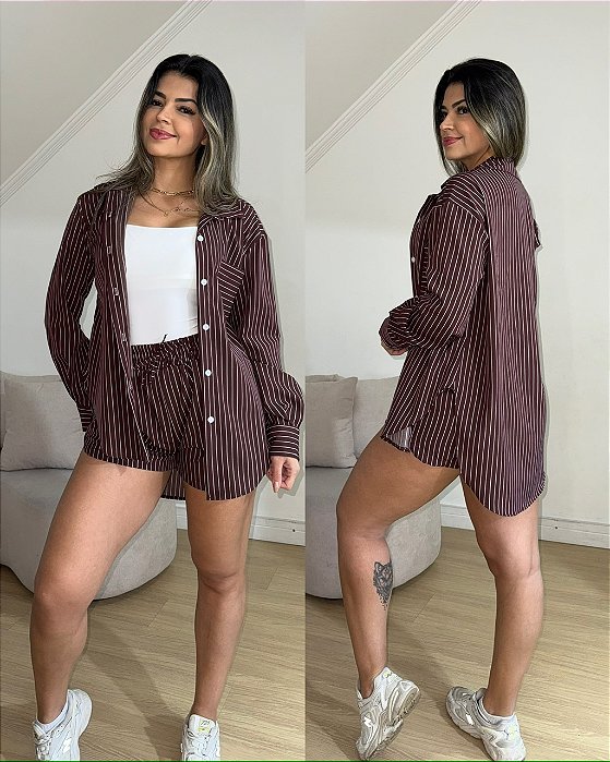 Conjunto Lola Vinho e Branco