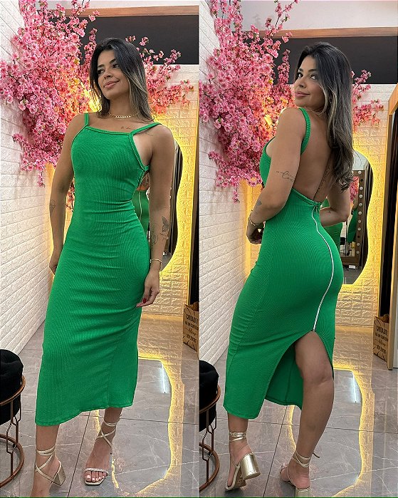 Vestido Zíper Verde
