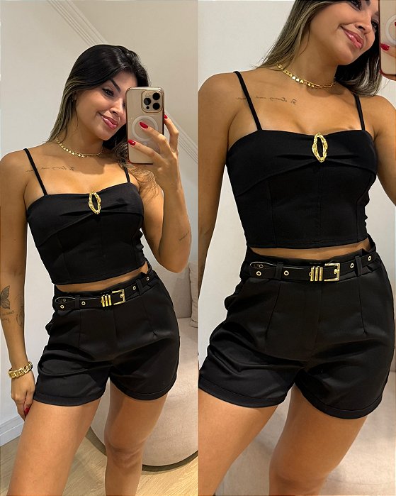 Short Cinto Preto