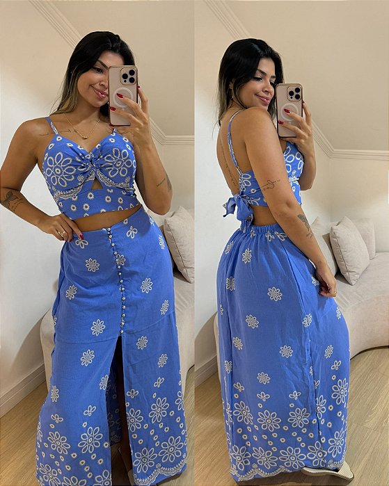 Conjunto Jady Azul Estampa