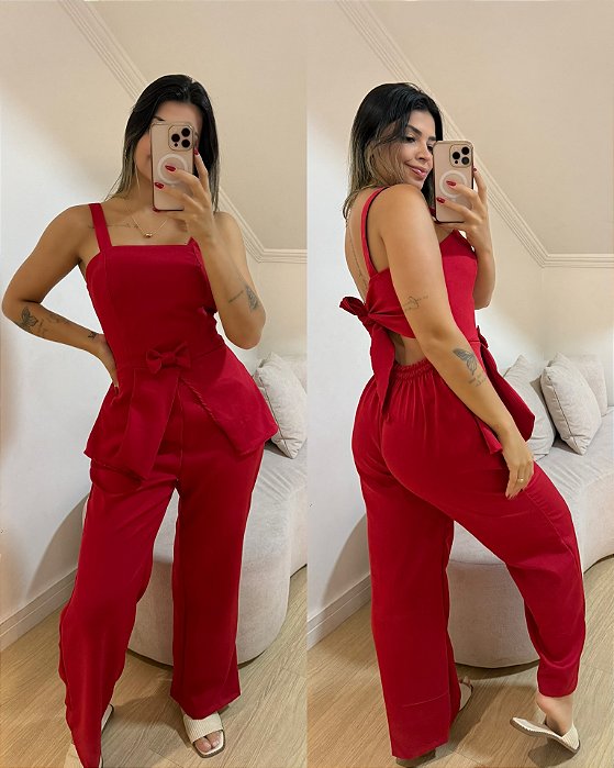 Macacão Whitney Vermelho