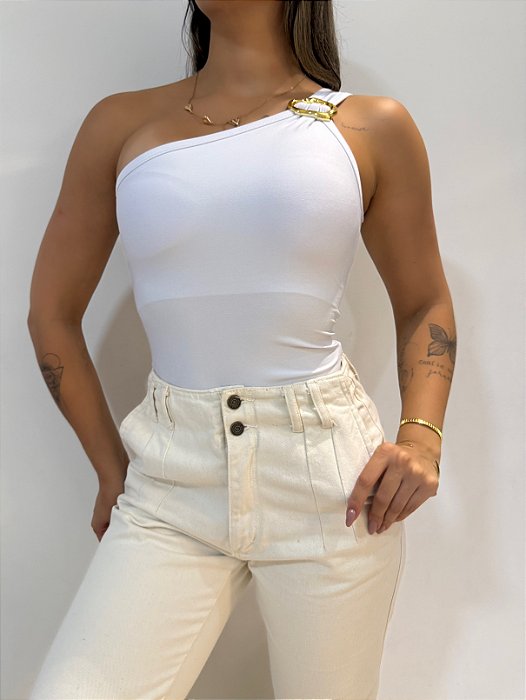 Body Elô Alça Única Branco