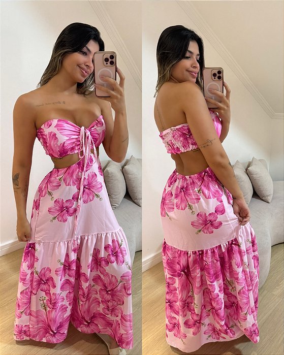 Vestido Lily Rosa Flores