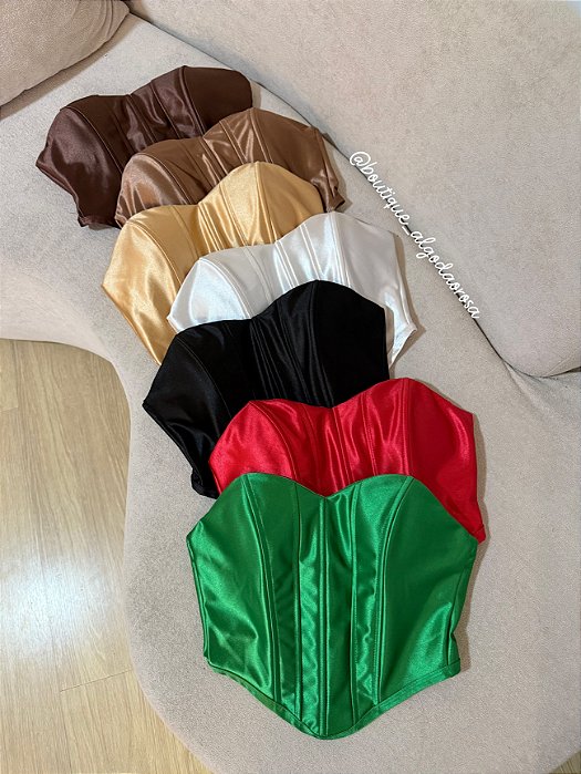 Cropped Corselet Champanhe