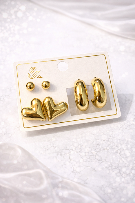 Conjunto Corações 3 peças