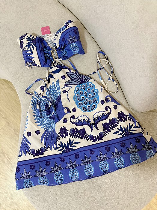 Macaquinho Lola Estampa Azul Tropical