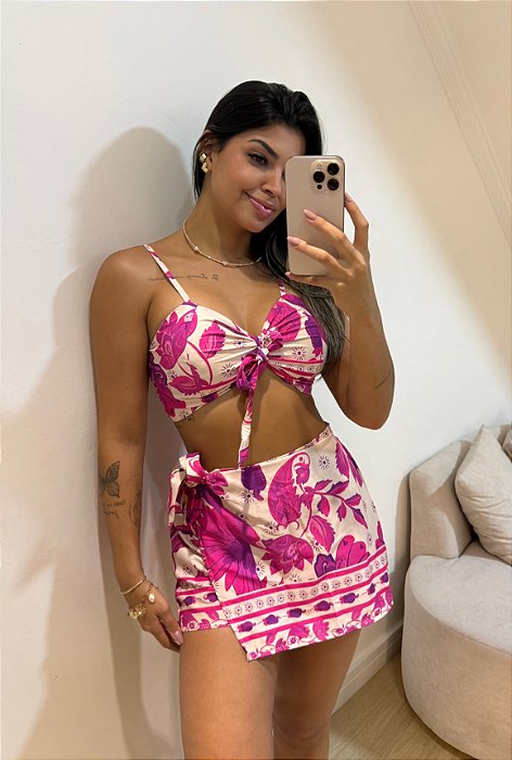 Conjunto Nany Estampa Rosa