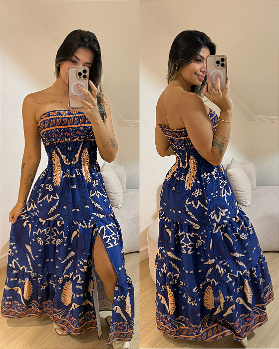 Vestido Alicia Estampa Azul escuro