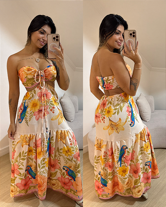 Vestido Lily Estampa Pássaro
