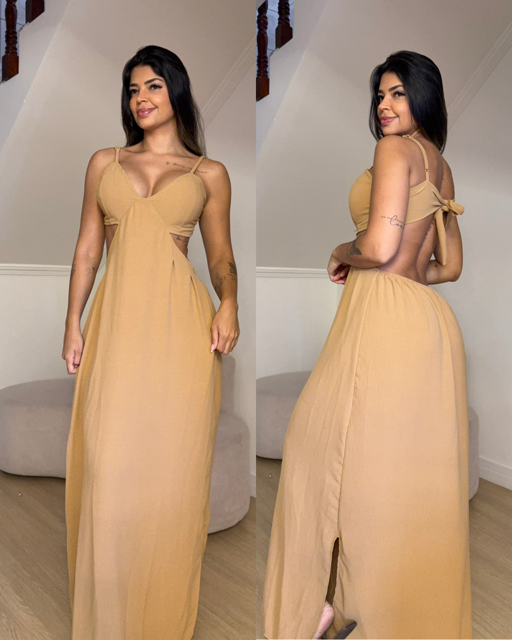 Vestido Elizandra Bege