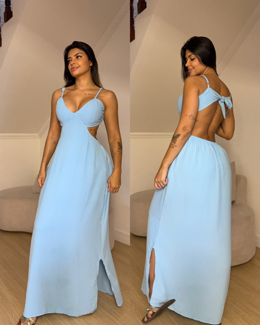 Vestido Elizandra Azul Bebê