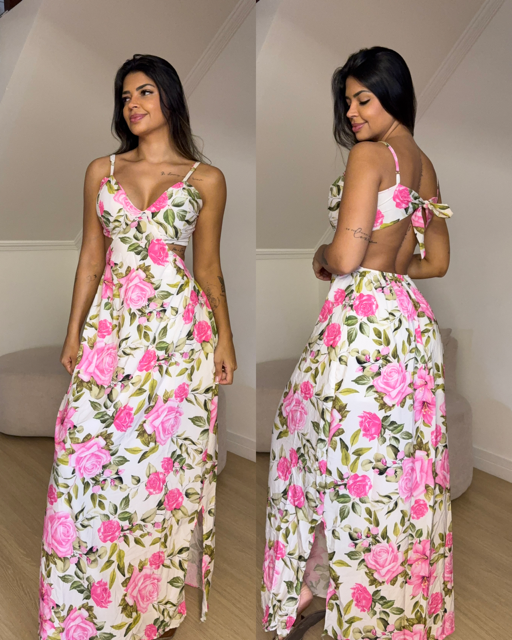 Vestido Elizandra Flores Rosas