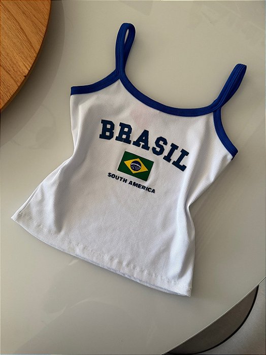 Cropped Brasil Alcinha Branco