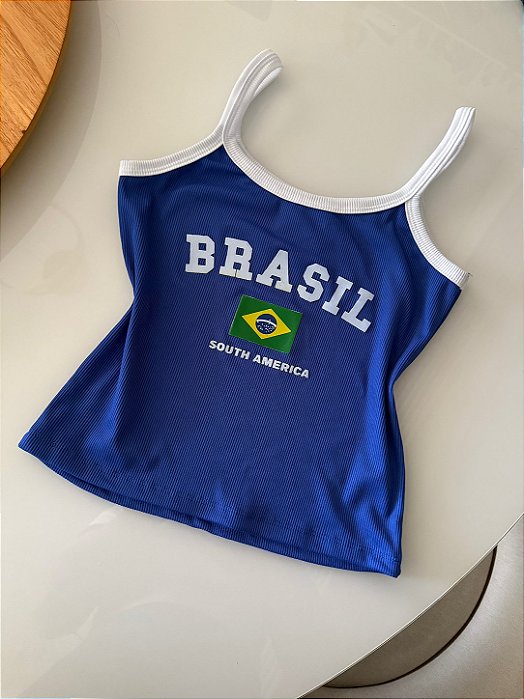 Cropped Brasil Alcinha Azul