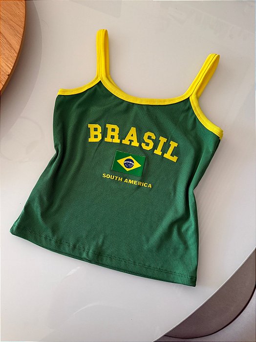 Cropped Brasil Alcinha Verde