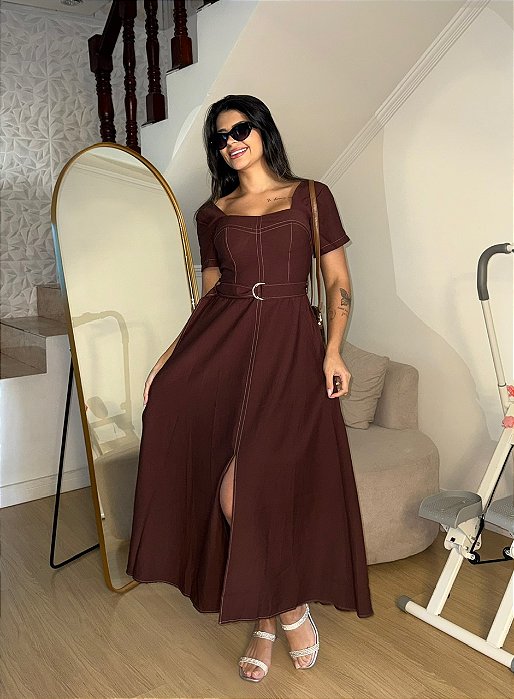 Vestido Ayla Marrom