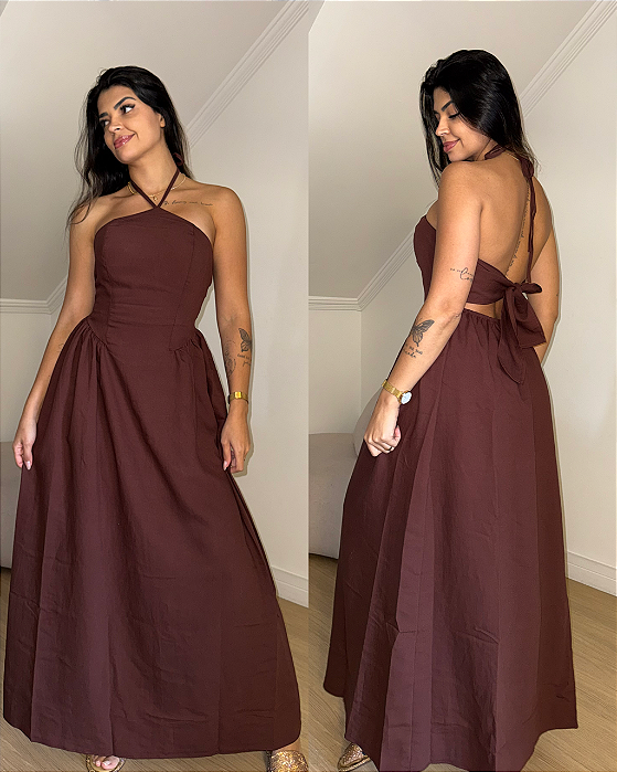 Vestido Milena Marrom
