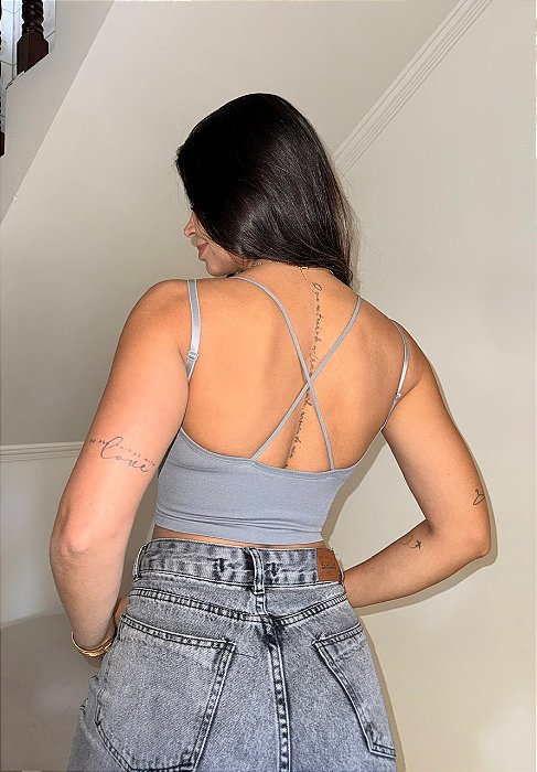 Cropped Giulia Cinza
